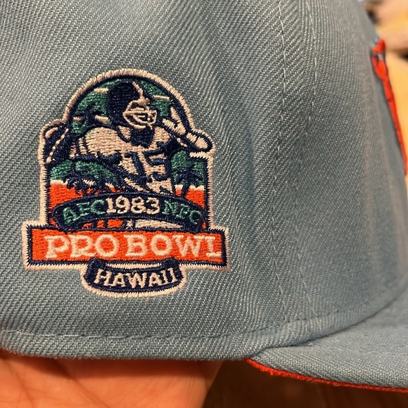 Men's Chicago Bears New Era Light Blue 1983 Pro Bowl Side Patch Orange - Picture 3 of 8
